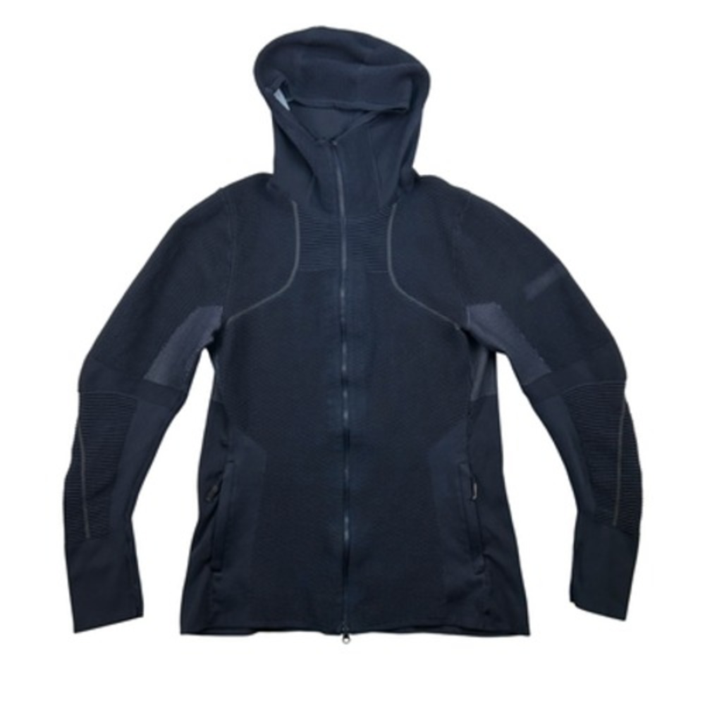 Adidas Jacket Womens Medium Primeknit Full Zip Hooded Thumb Holes Reflective‎